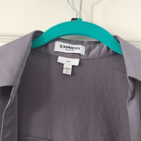 EUC Express Portofino slim shirt in metallic grey - Picture 2 of 8